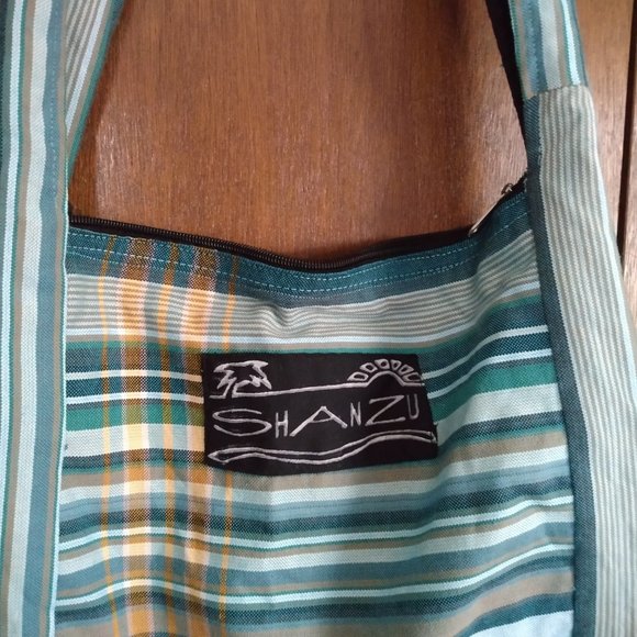 Shanzu Teal and Pumpkin Colored Crossbody Bag - Picture 2 of 8